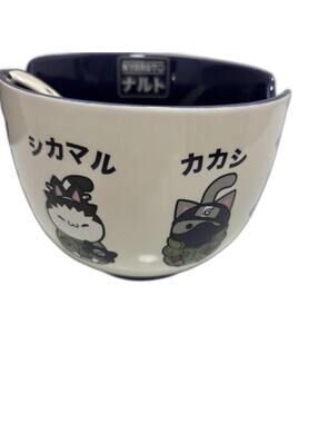 Naruto Cat Ramen Noodle bowl with spoon
